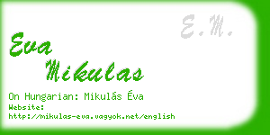 eva mikulas business card