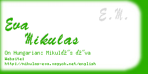 eva mikulas business card